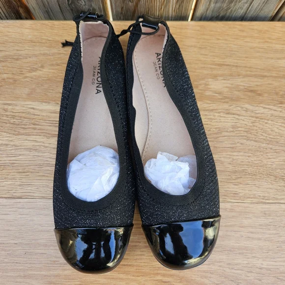 Aeizona Jean Con. Elegant Black Girls Flats Size 2M - Picture 7 of 15
